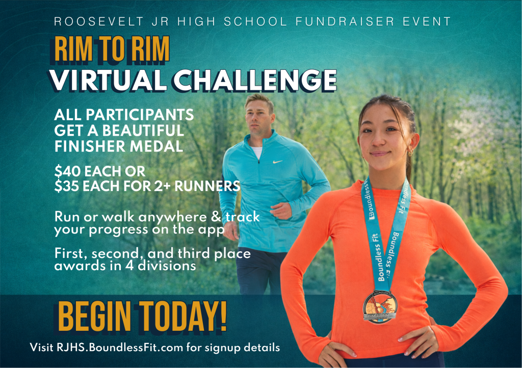 RJHS Fundraiser: Rim to Rim Virtual Challenge Flyer