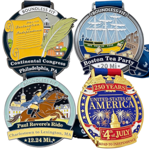 Road to Independence | American History Virtual Race Bundle | 4 Physical Finisher's Medals