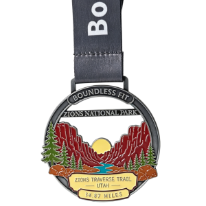 Zions Traverse Trail - Iconic Virtual Route | Boundless Fit App - Physical Finisher's Medal